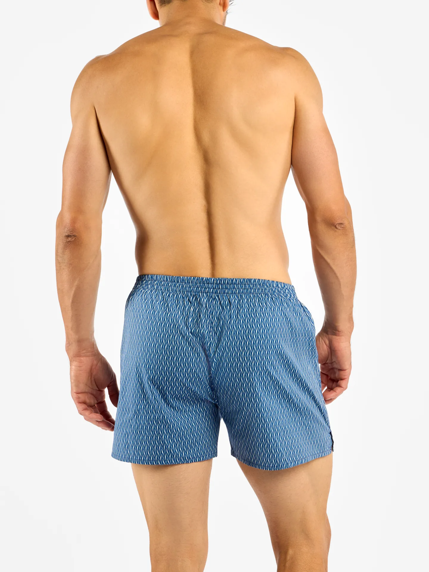 Modro-šedé pánské vzorované trenky - Image 3