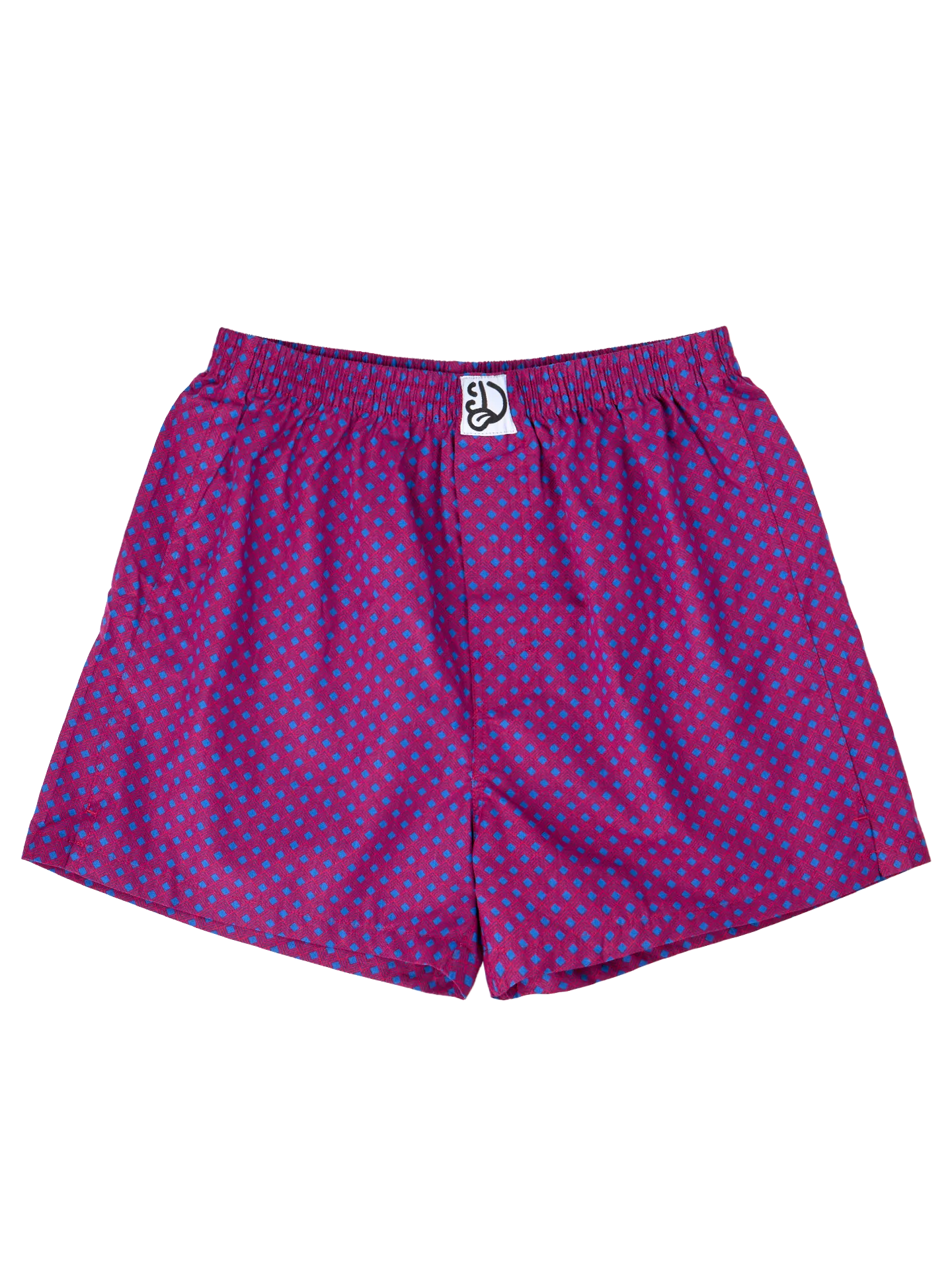 Modro-fuchsiové pánské vzorované trenky