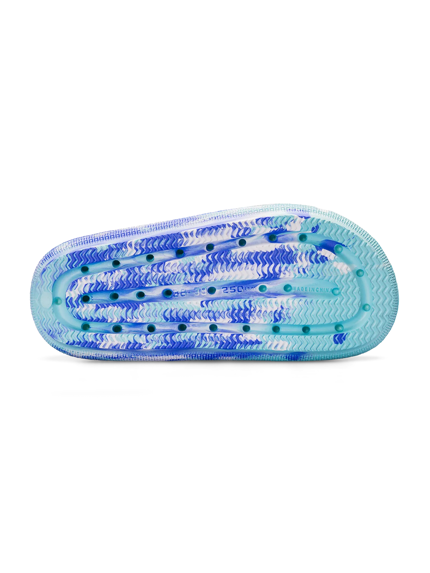 Dámské pantofle na platformě Modrý mramor - Image 4