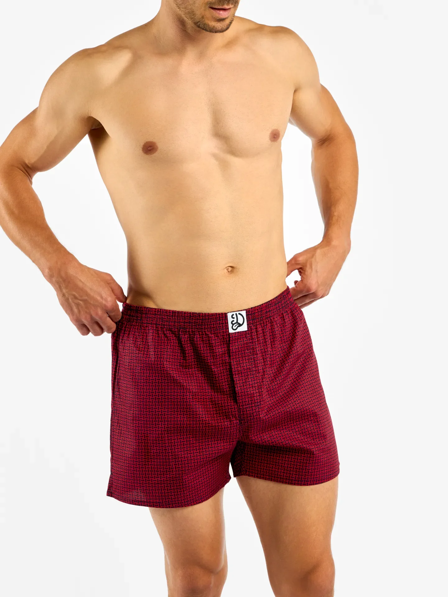 Modro-červené pánské vzorované trenky - Image 3