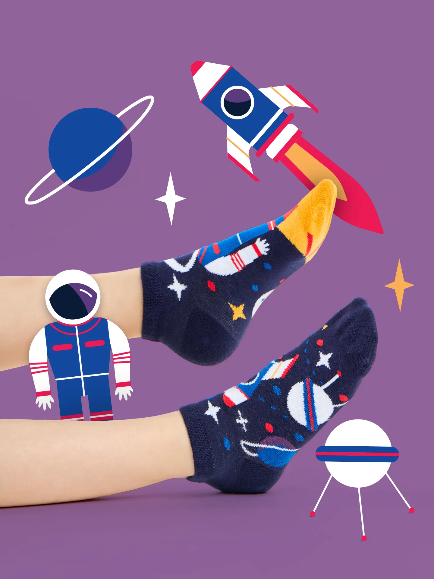Veselé dětské kotníkové ponožky Astronaut - Image 6