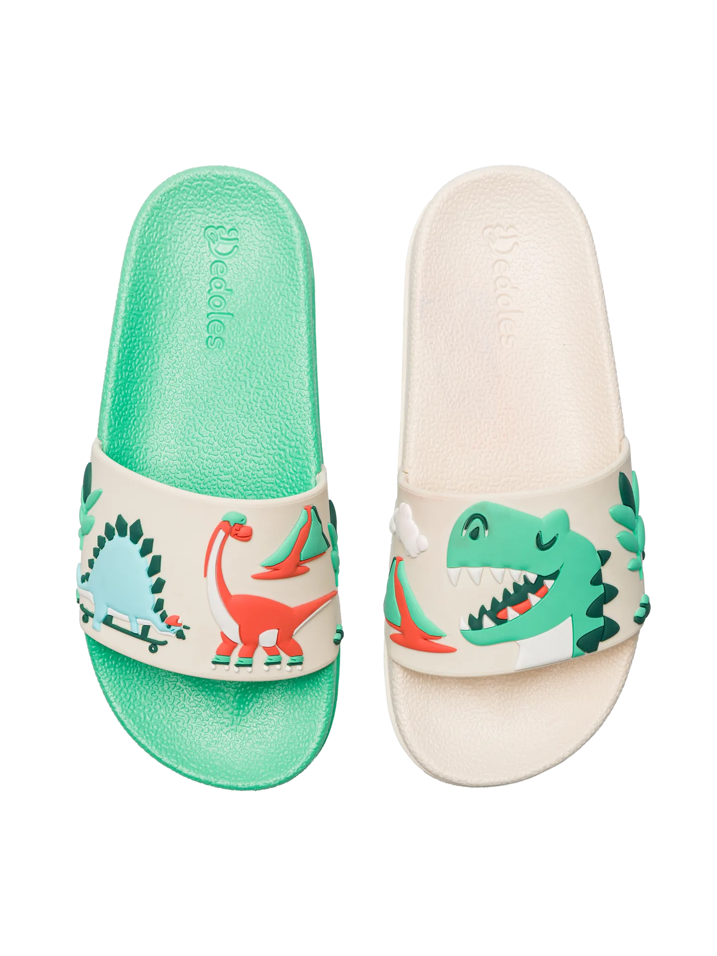 Veselé dětské pantofle Dino na skateboardu