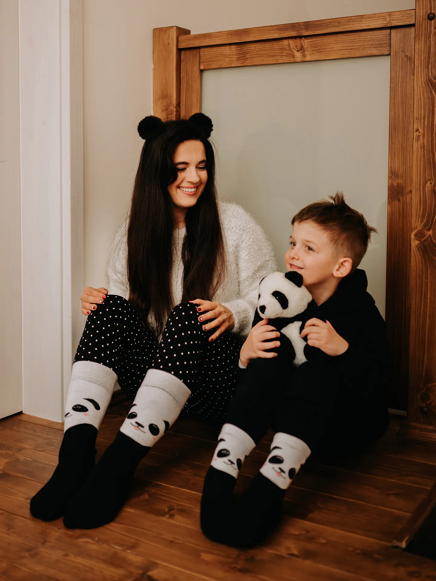 Veselé dětské teplé ponožky Šťastná panda - Image 4