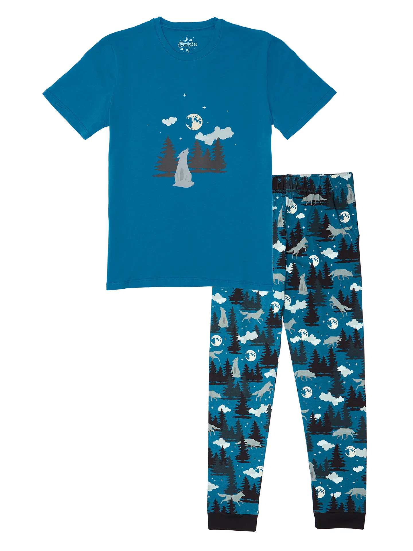 Veselé pánské pyžamo Vlk a měsíc
