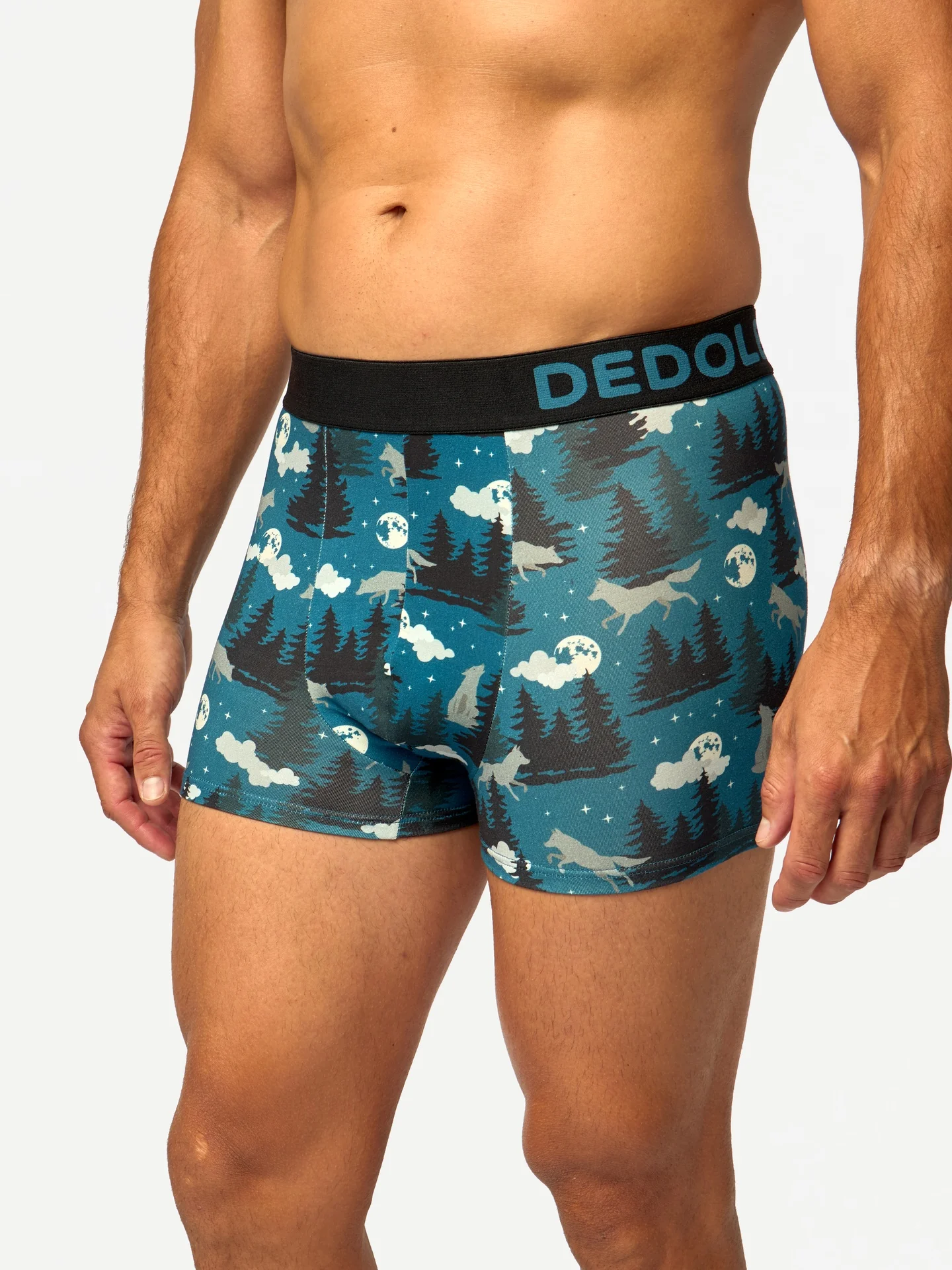 Zkrácené pánské boxerky Vlk a měsíc - Image 2
