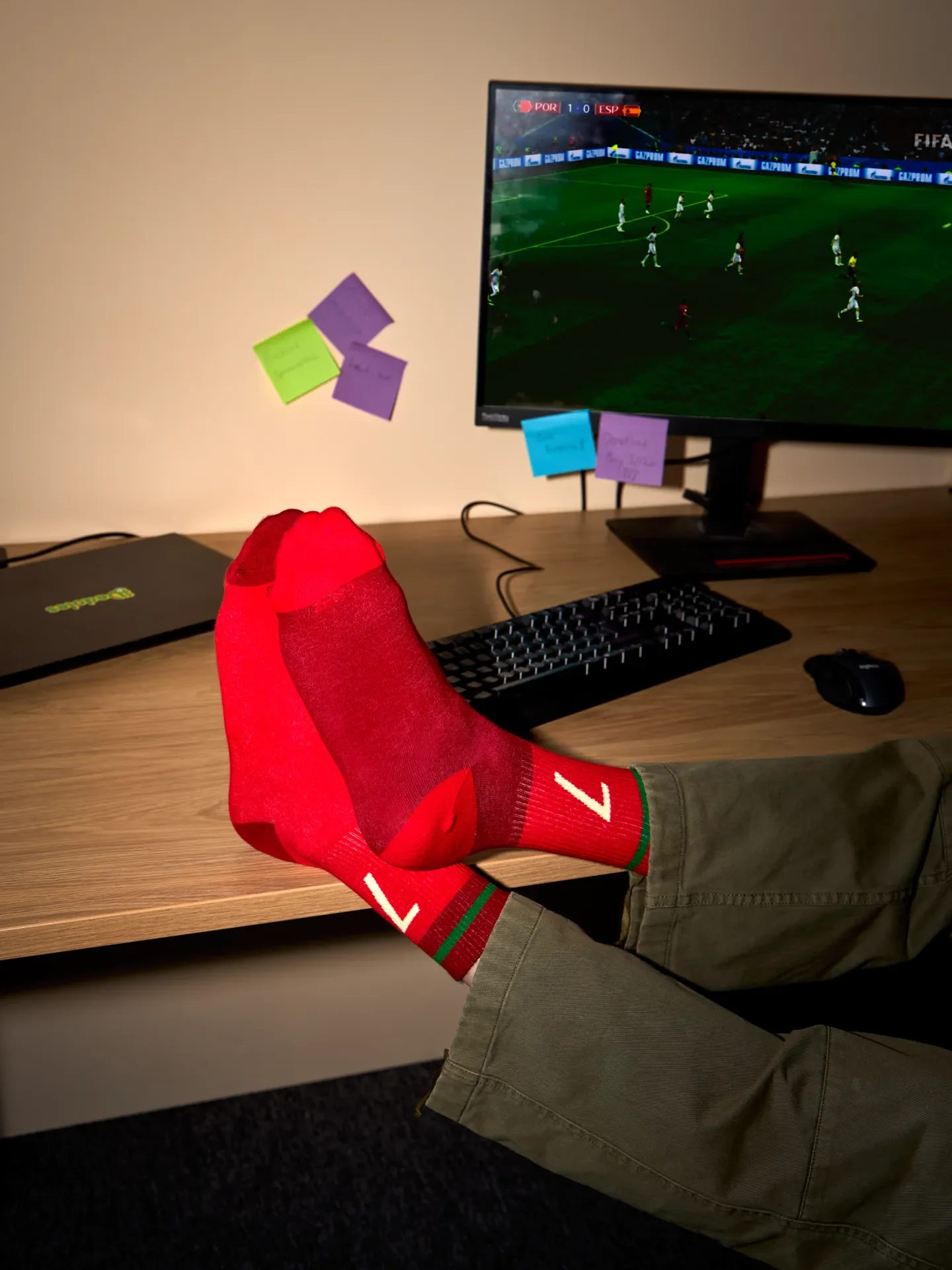 Středně vysoké žebrované ponožky Portugalská fotbalová legenda - Image 2