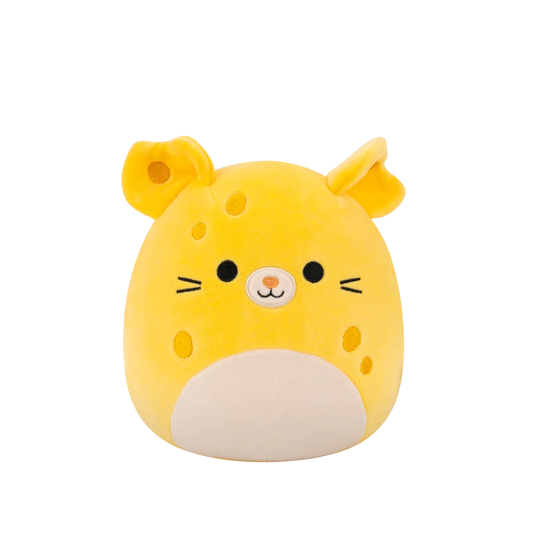 SQUISHMALLOWS Žlutá sýrová myška – Amelia, 35 cm