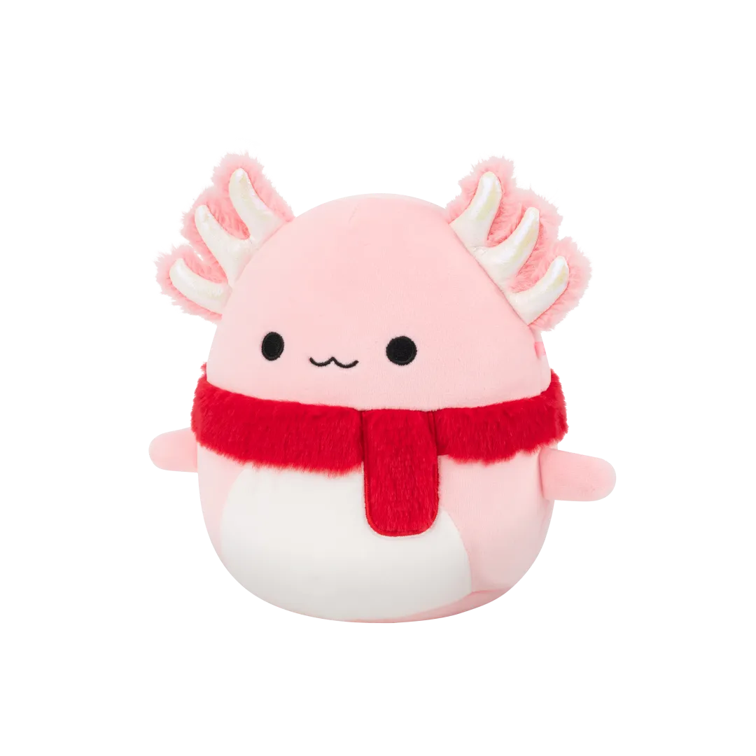 SQUISHMALLOWS Růžový axolotl s šálou – Archie, 30 cm - Image 2