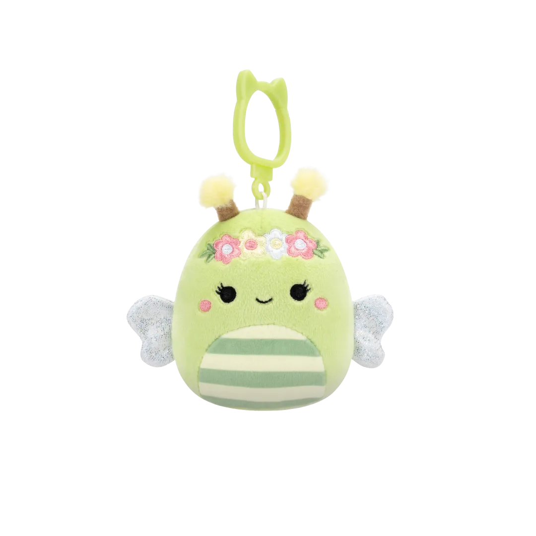 SQUISHMALLOWS klíčenka – Zelený čmelák Sibyl, 9 cm