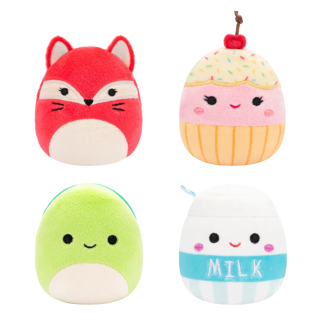 SQUISHMALLOWS Micromallows 4Pack – liška, želva, mlíčko, dortík - Image 7