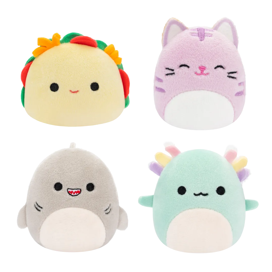 SQUISHMALLOWS Micromallows 4Pack – axolotl, kočka, taco, žralok - Image 4