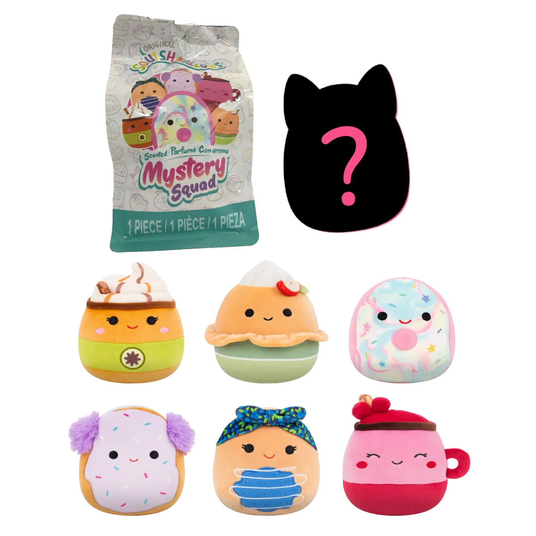 SQUISHMALLOWS Mystery balíček s voňavým plyšákem - Sladkosti, 13 cm