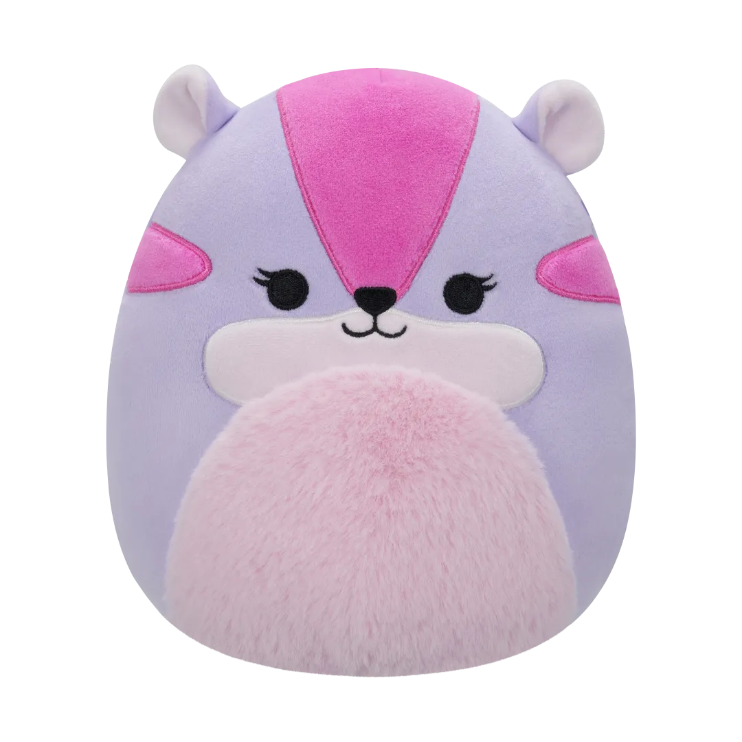 SQUISHMALLOWS Fialovo-růžový čipmank Tamara, 20 cm