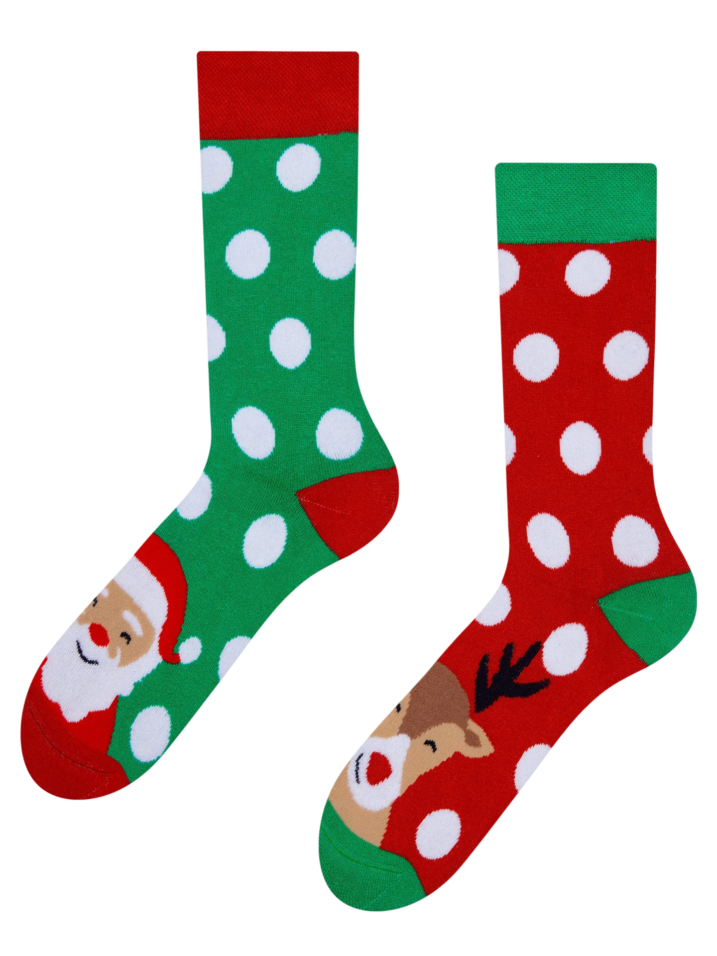 Veselé teplé ponožky Santa a Rudolf